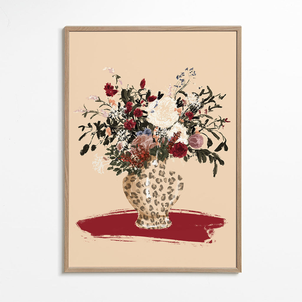 Illustration Flowers in a leopard vase