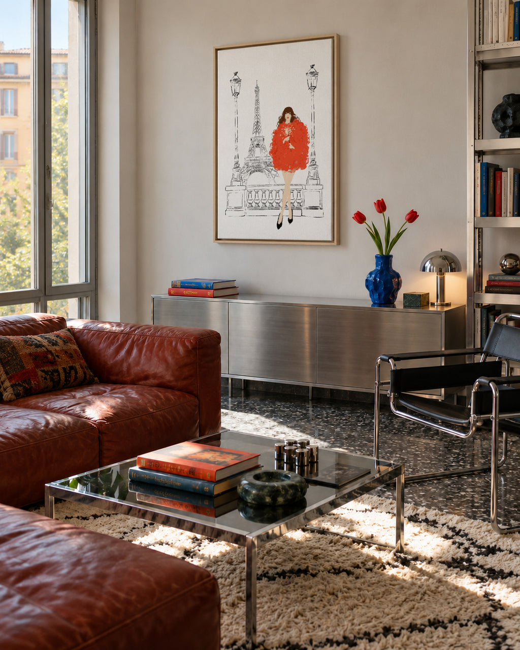 Paris en Fête - Framed canvas in an interior