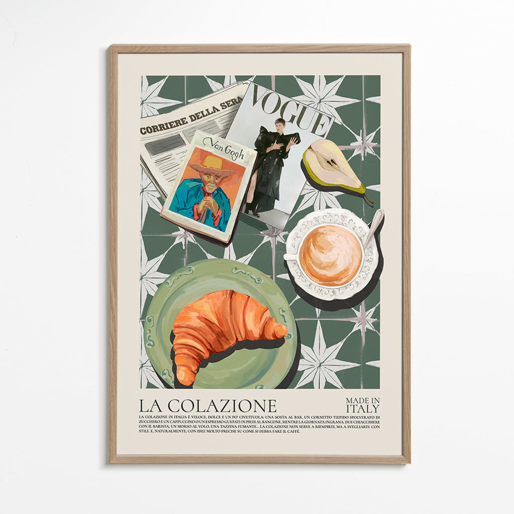 Küchenkunst mit Croissant und Magazin