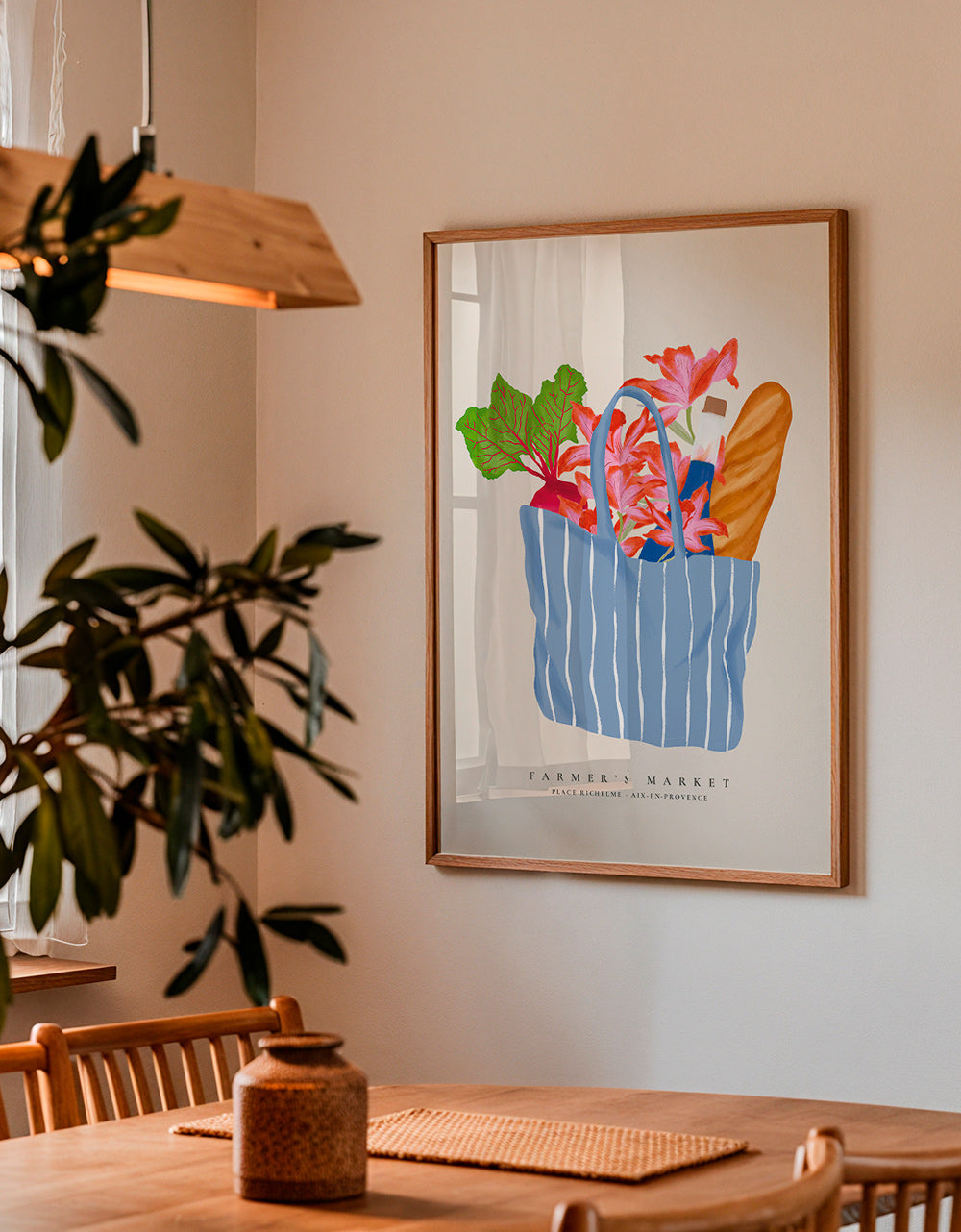 Küchenkunst mit Markt­taschen-Illustration