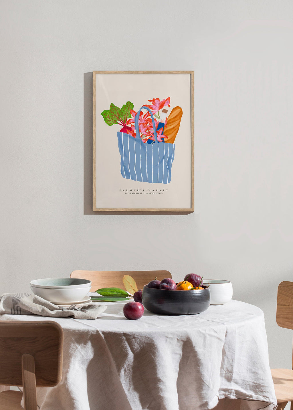 Küchenkunst mit Markt­taschen-Illustration