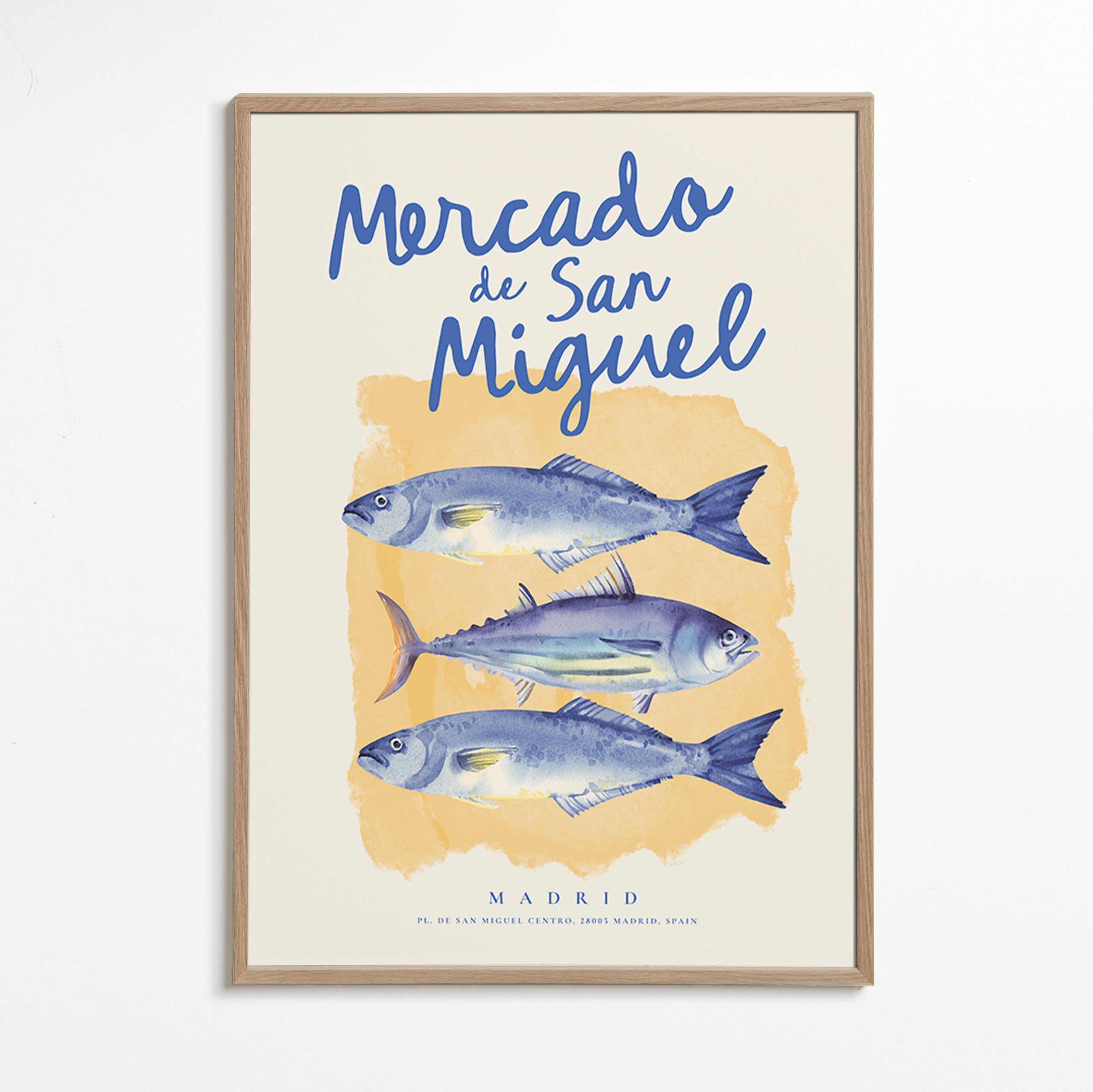 Küchenkunst Mercado de San Miguel mit blauen Fischen
