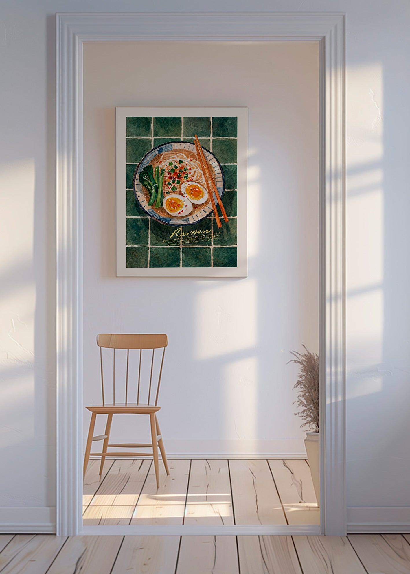 Küchenkunst Ramen Aquarellbild