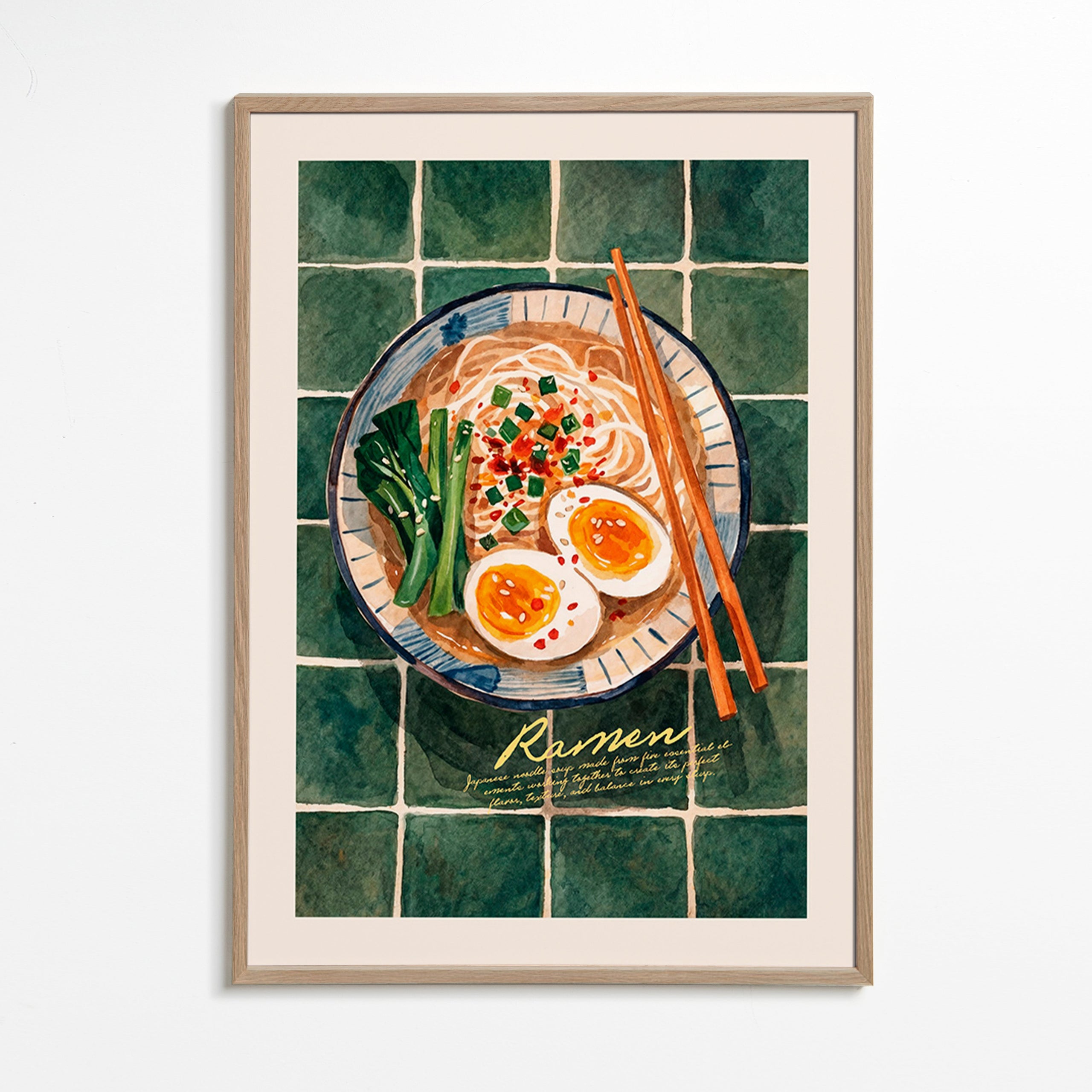 Küchenkunst Ramen Aquarellbild