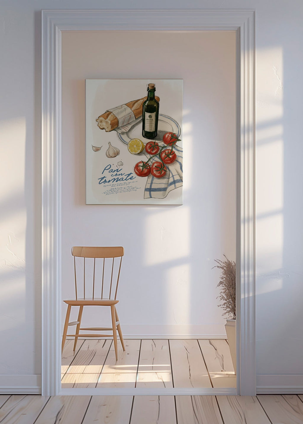Küchenkunst Brot mit Tomate Illustration