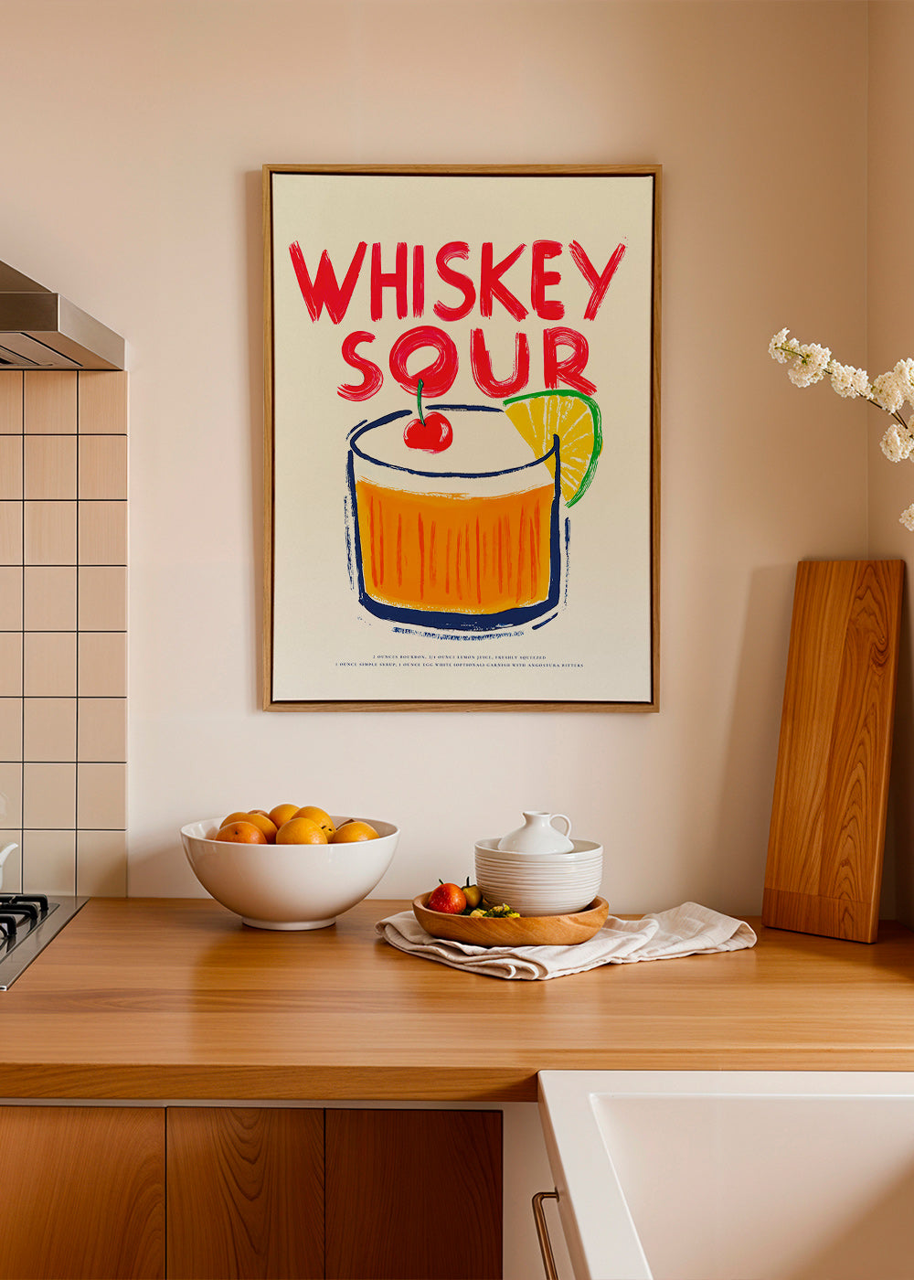 Küchenkunst Whiskey Sour Cocktail-Illustration