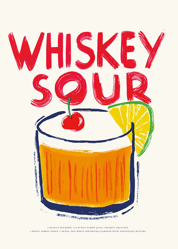 Küchenkunst Whiskey Sour Cocktail-Illustration