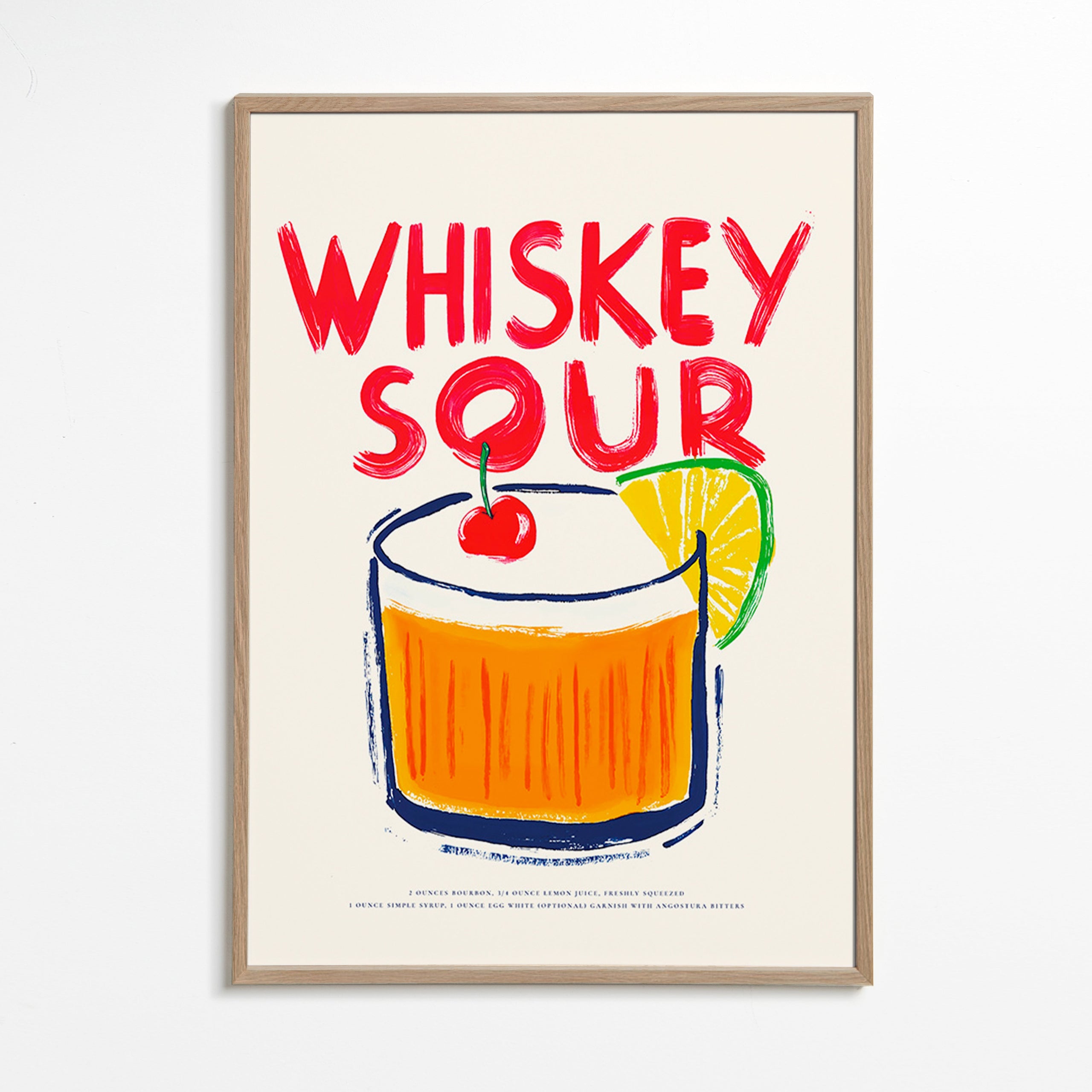 Küchenkunst Whiskey Sour Cocktail-Illustration