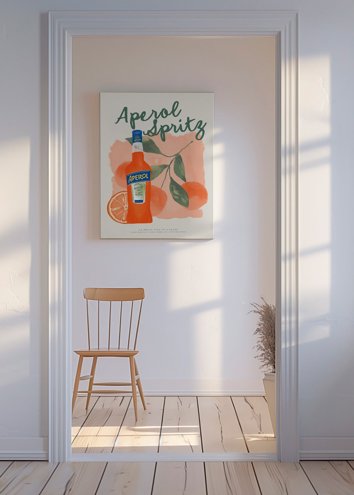 Küchenkunst Aperol Spritz Flasche mit Orangen
