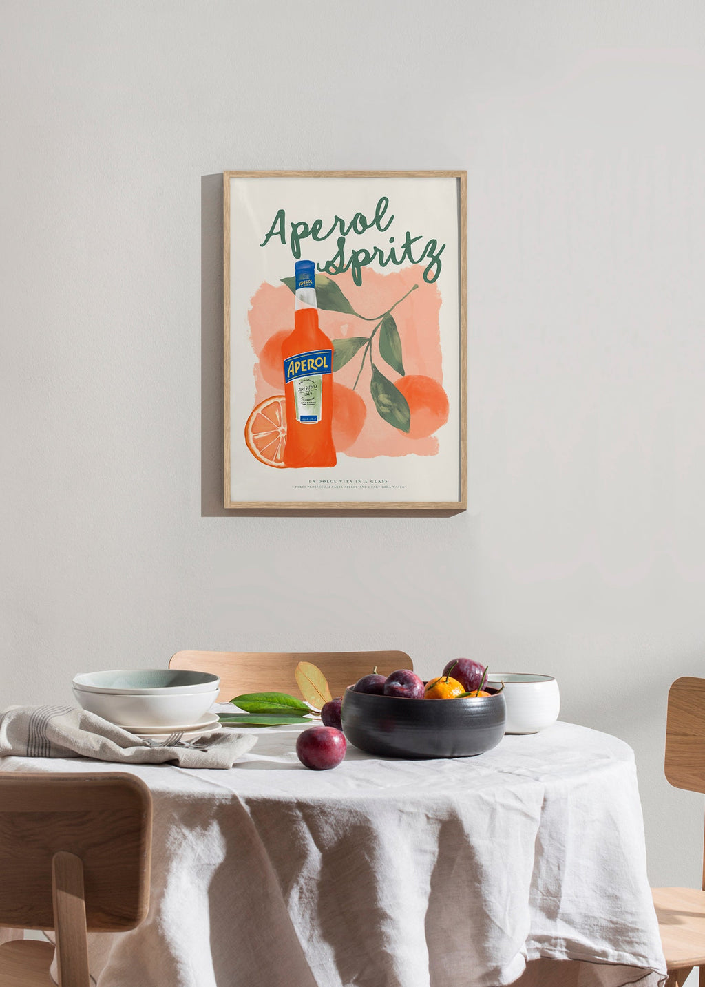 Küchenkunst Aperol Spritz Flasche mit Orangen