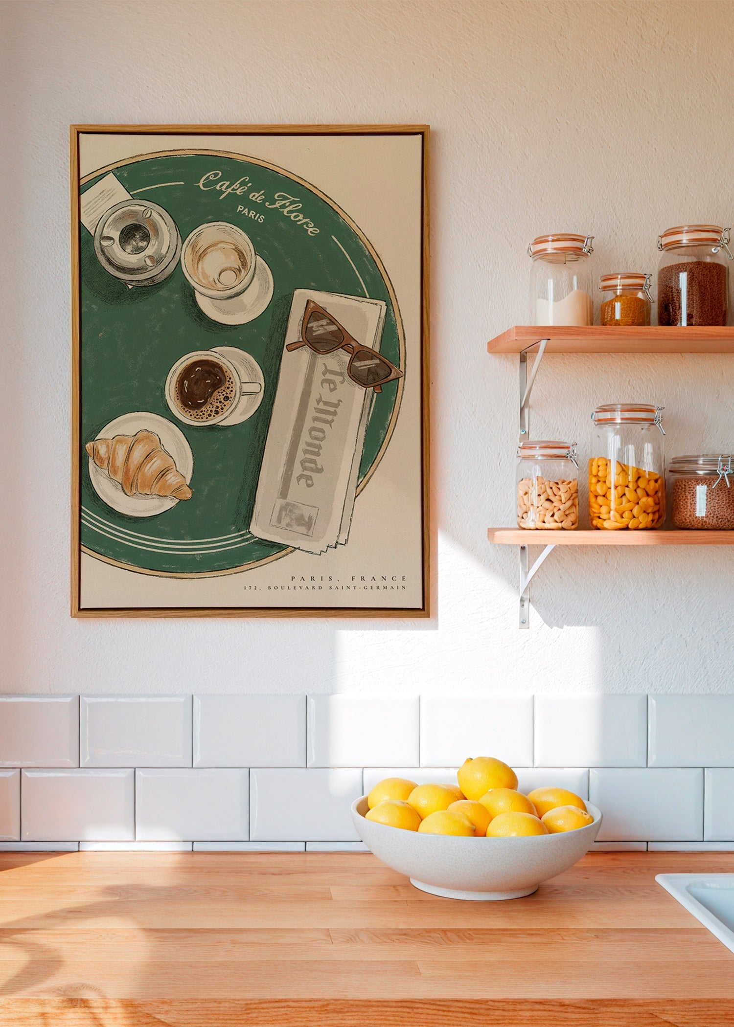 Küchenkunst Café de Flore illustriertes Croissant