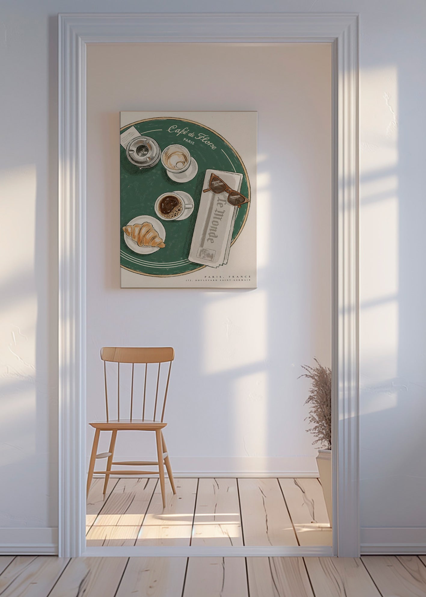 Küchenkunst Café de Flore illustriertes Croissant
