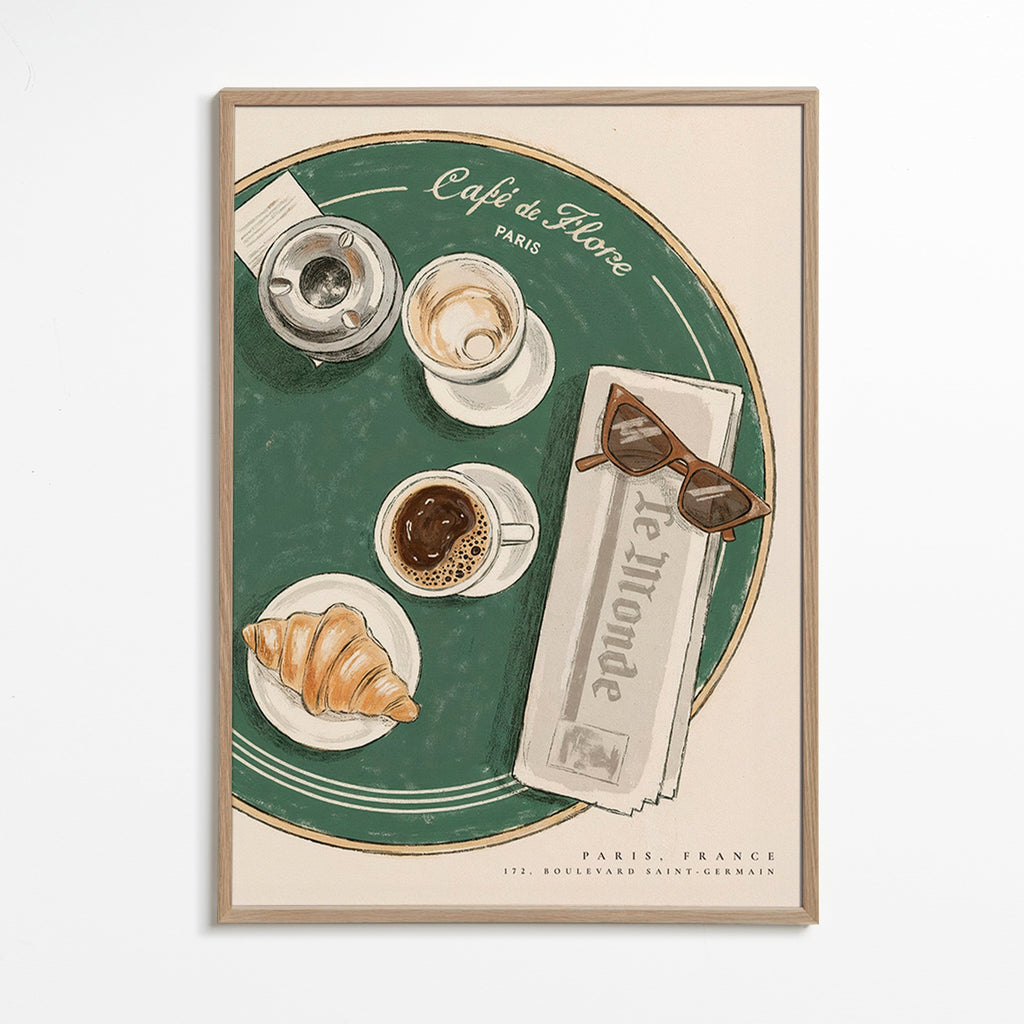 Küchenkunst Café de Flore illustriertes Croissant