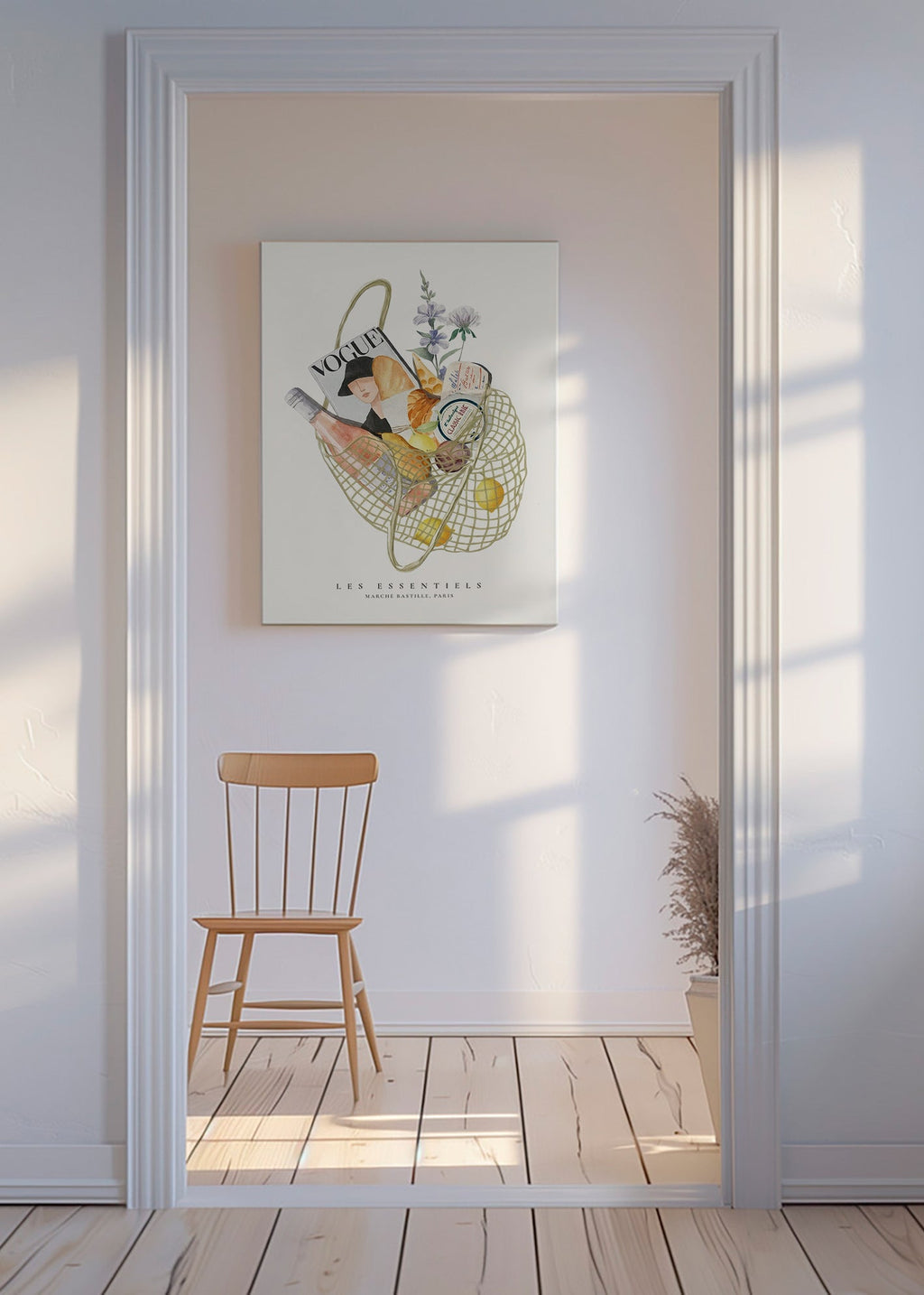 Küchenkunst mit illustrierter Markttasche