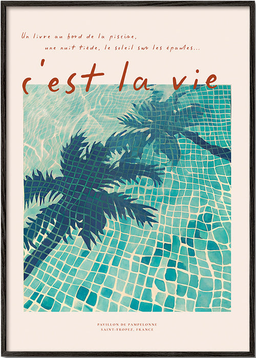 Pool-Illustration mit Palmenschatten