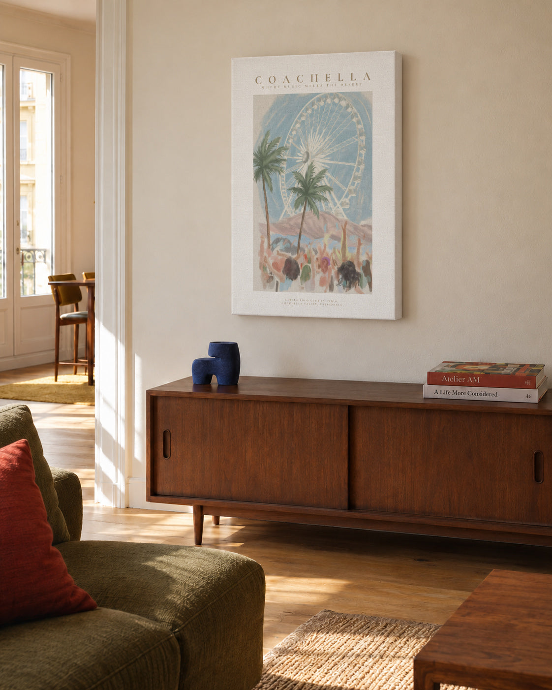 Coachella Valley Music - Unframed canvas in an interior