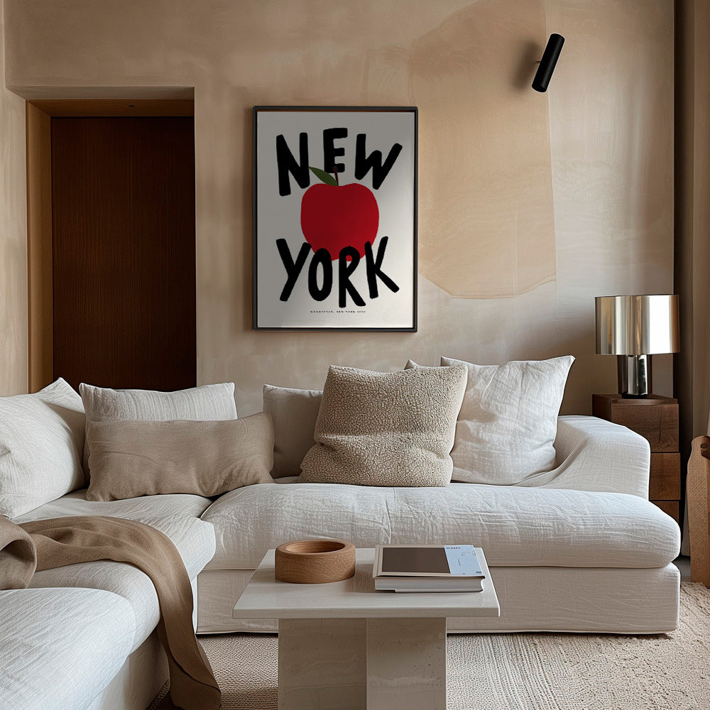Küchenkunst New York mit rotem Apfel