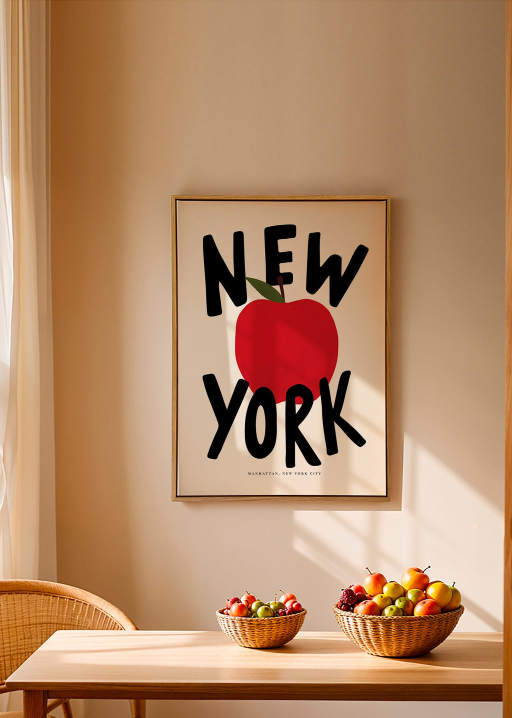 Küchenkunst New York mit rotem Apfel