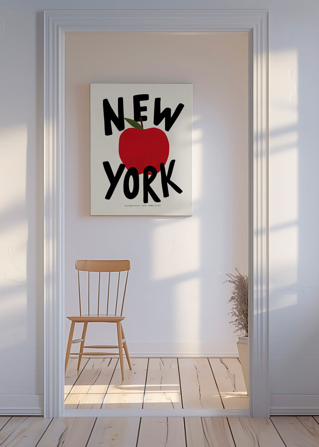 Küchenkunst New York mit rotem Apfel