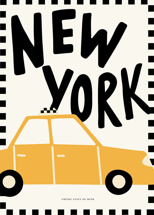 Stadtposter New York Taxi mit markanter Typografie