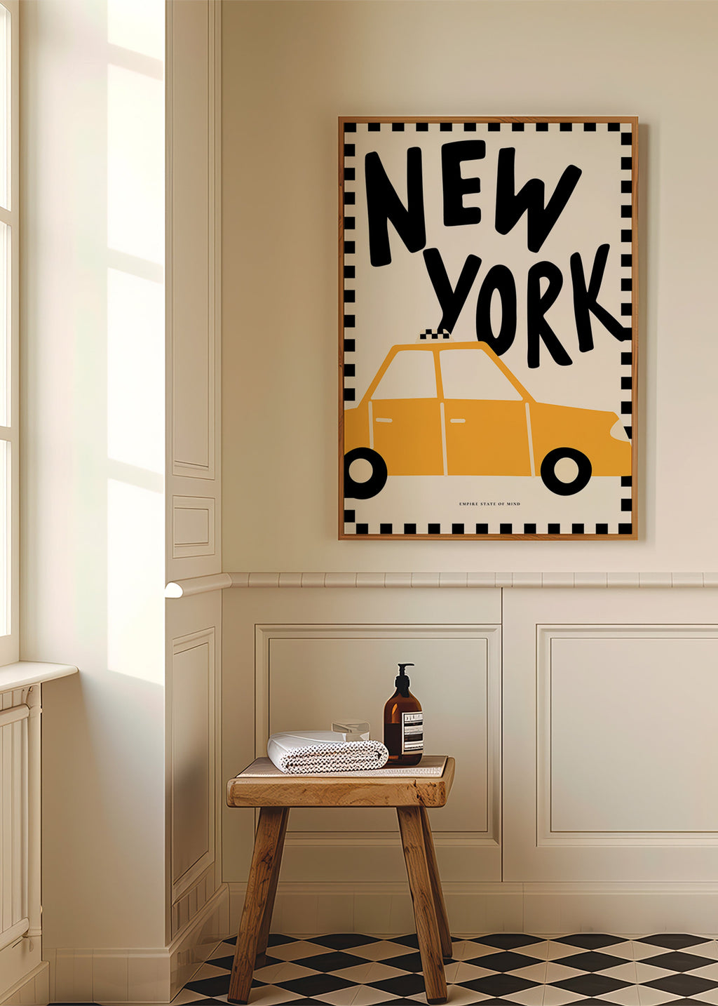 Stadtposter New York Taxi mit markanter Typografie