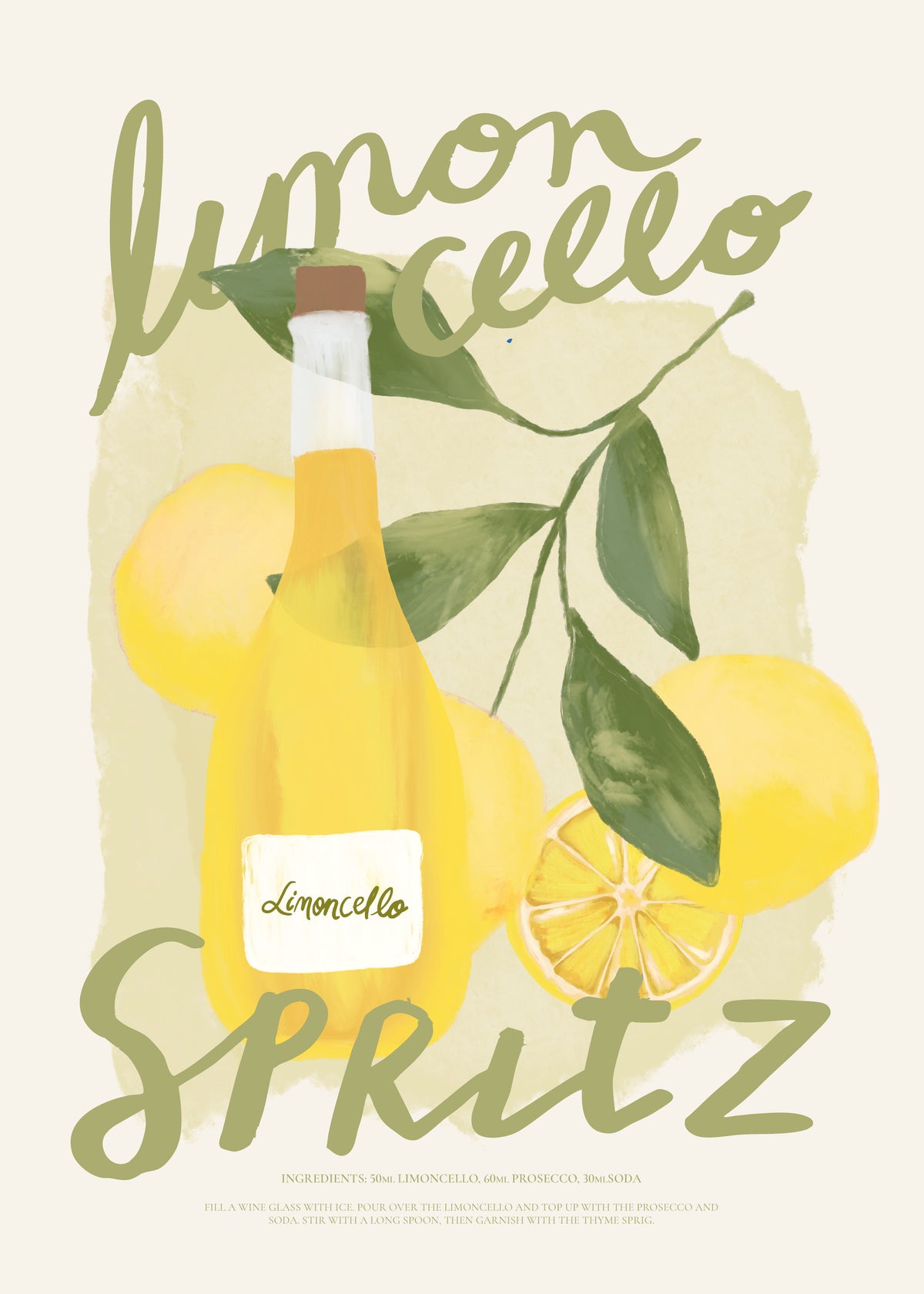 Limoncello Spritz - Unframed art print