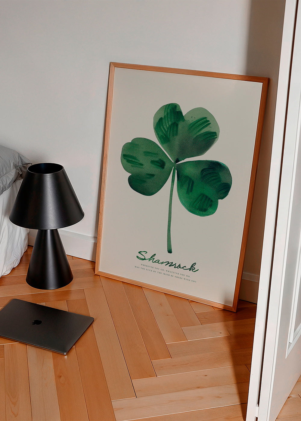 Botanischer Druck Shamrock Kleeblatt Aquarell