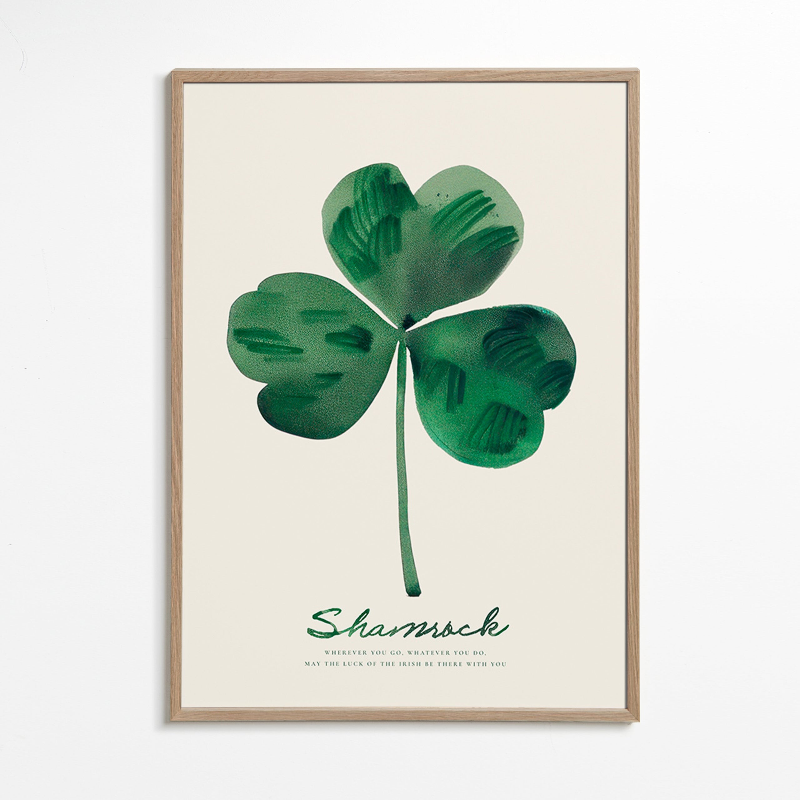 Botanischer Druck Shamrock Kleeblatt Aquarell