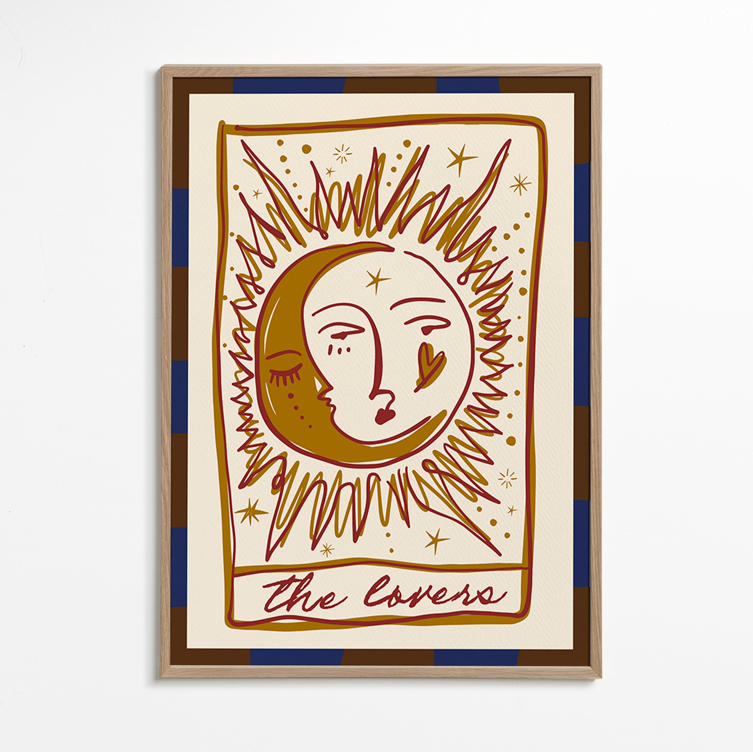Tarot-Illustration 'The Lovers' Sonne und Mond