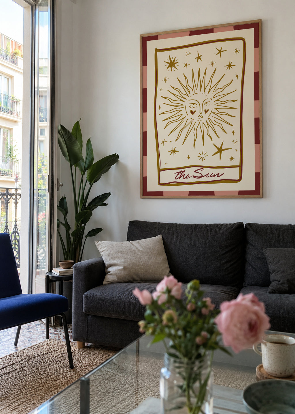 The Sun - Framed poster in an interior