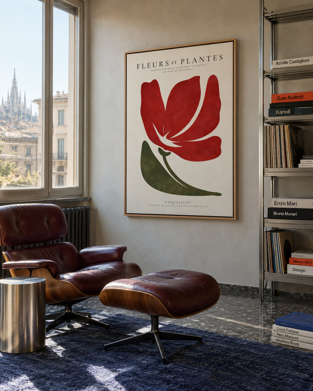 Red Poppy - Framed canvas in an interior