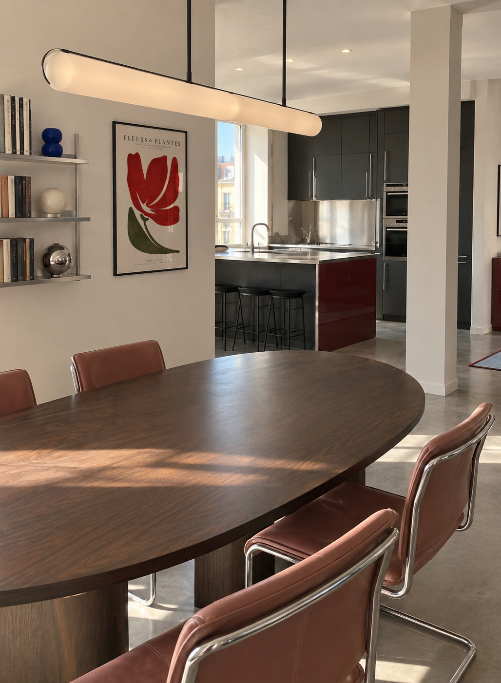 Red Poppy - Framed poster in an interior