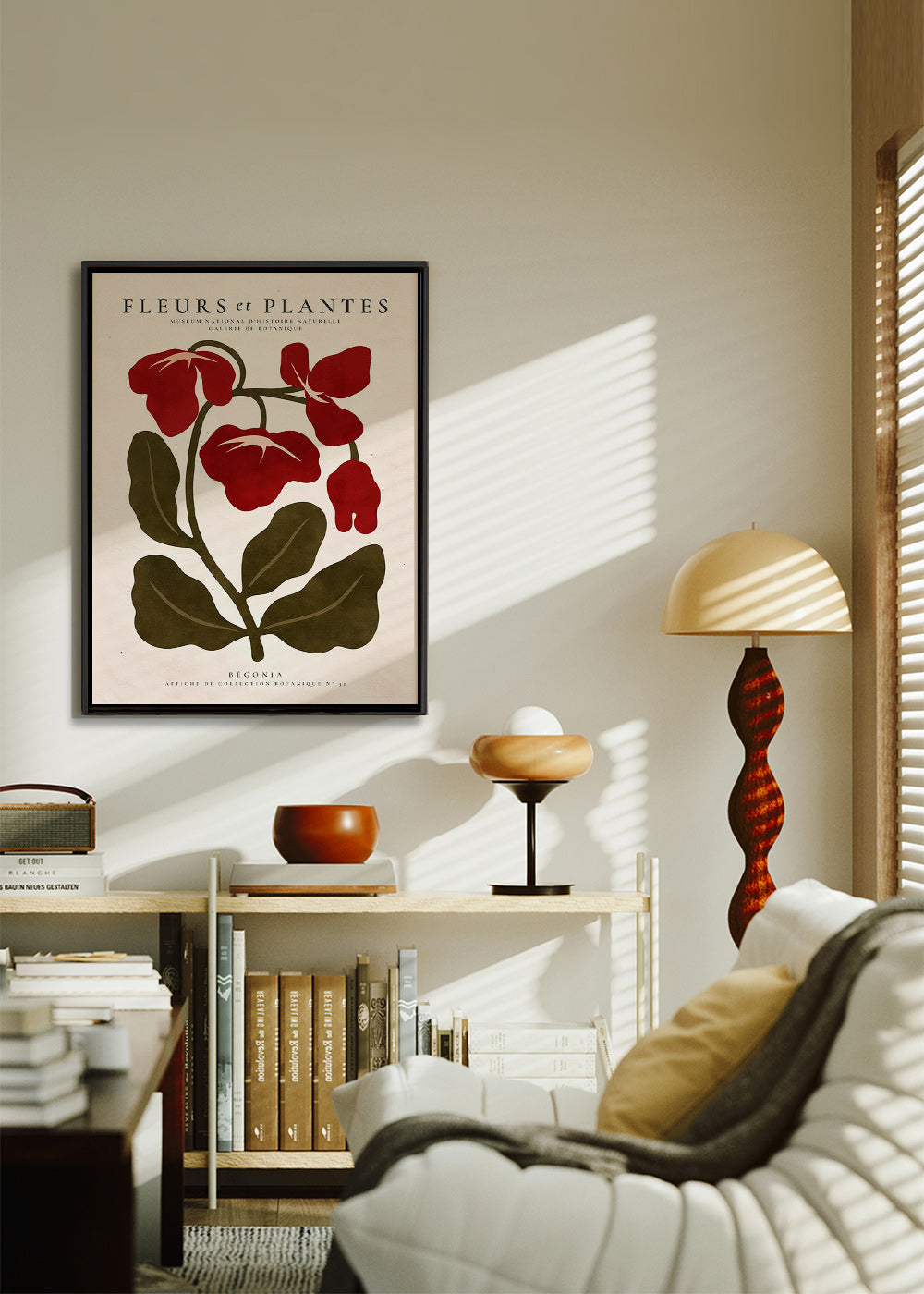 Botanischer Druck: Rote Begonie Grafik