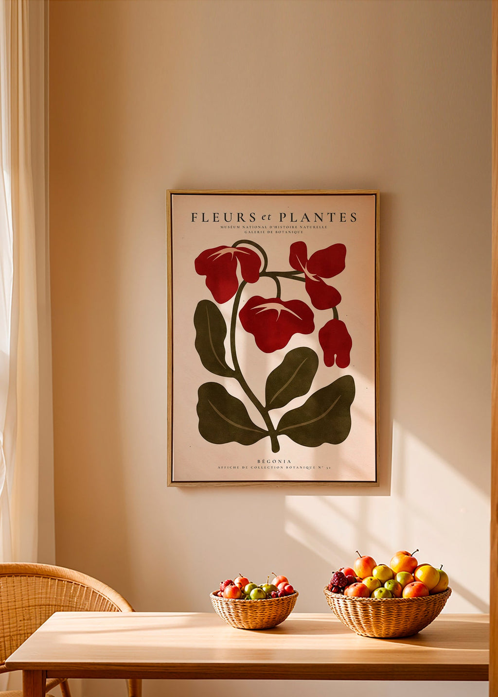 Botanischer Druck: Rote Begonie Grafik