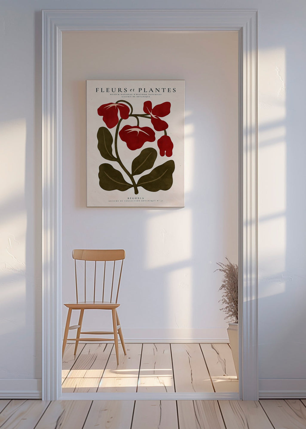 Botanischer Druck: Rote Begonie Grafik
