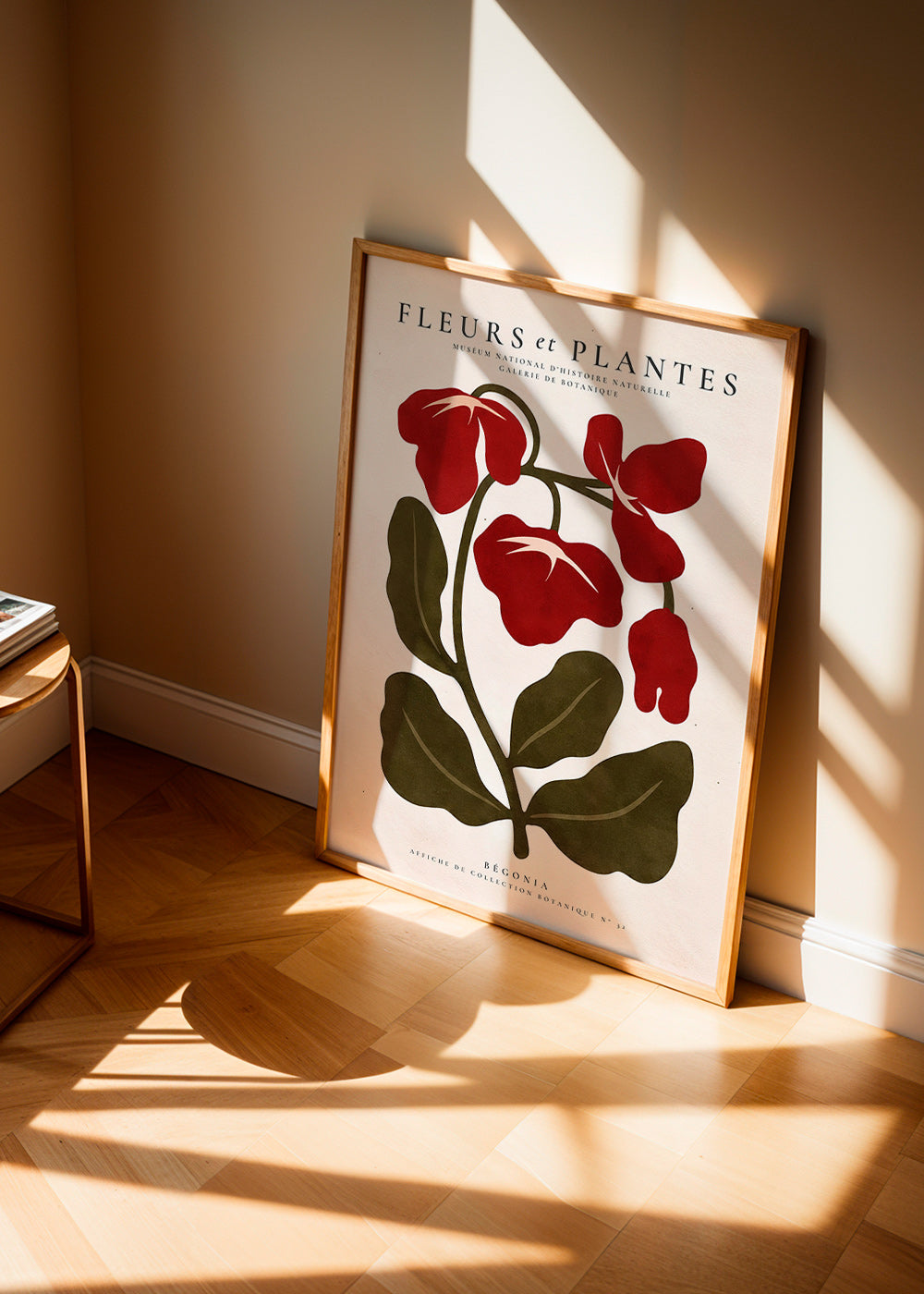 Botanischer Druck: Rote Begonie Grafik