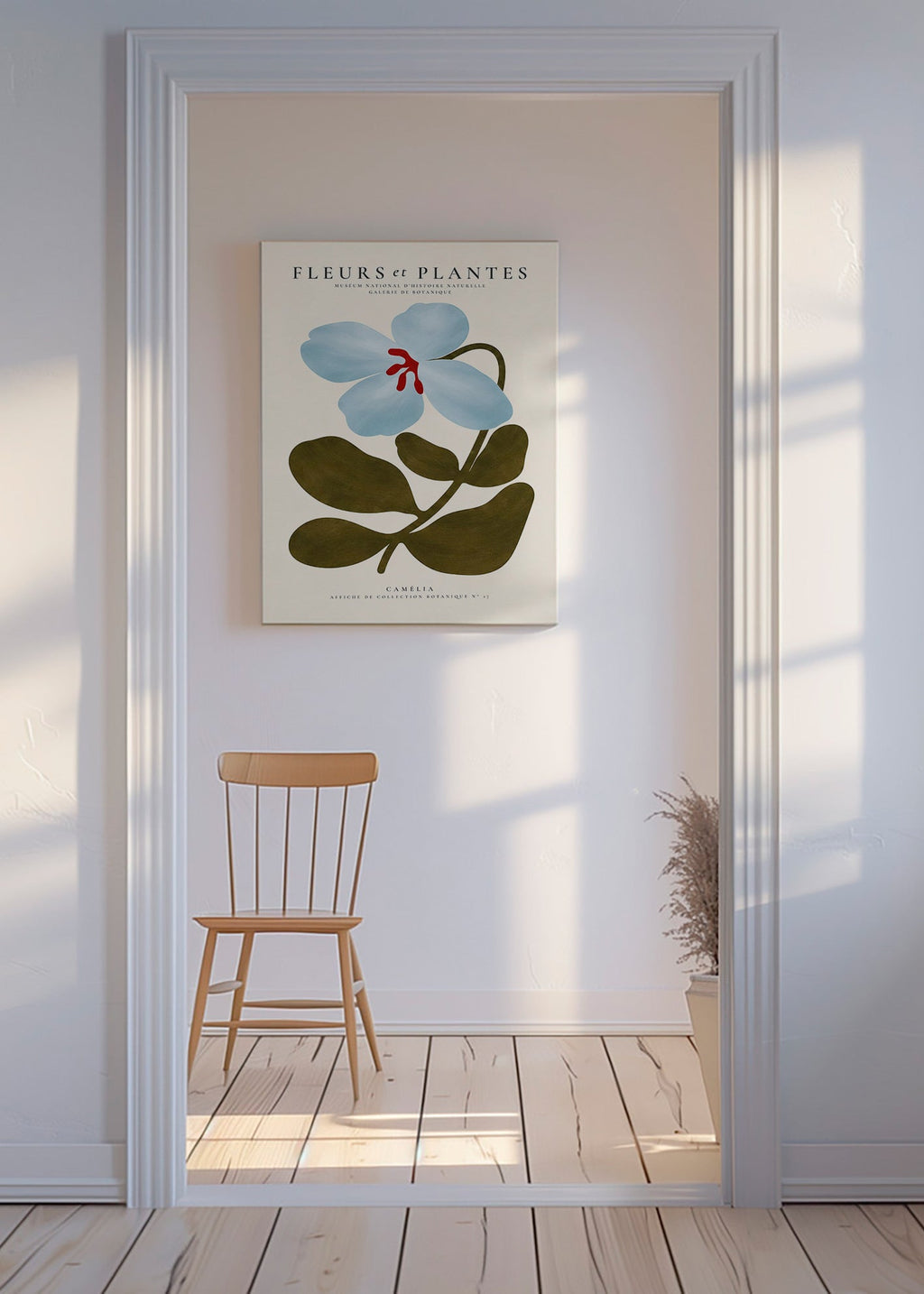 Botanischer Druck Blaue Kamelie