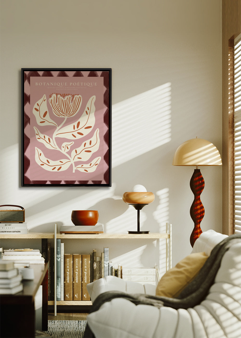 Modern Botanique - Framed canvas in an interior