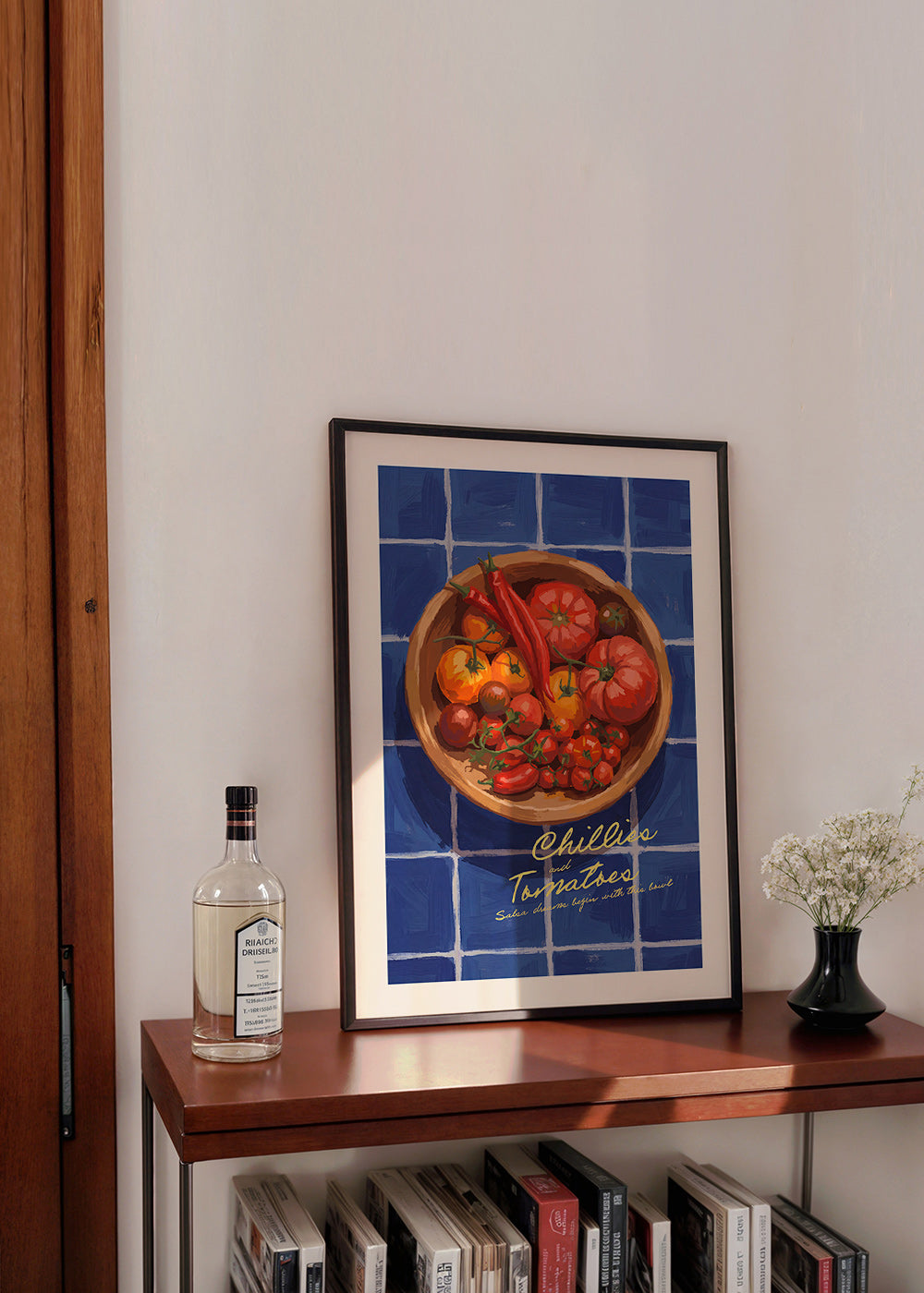Küchenkunst mit Chili- und Tomaten-Illustration