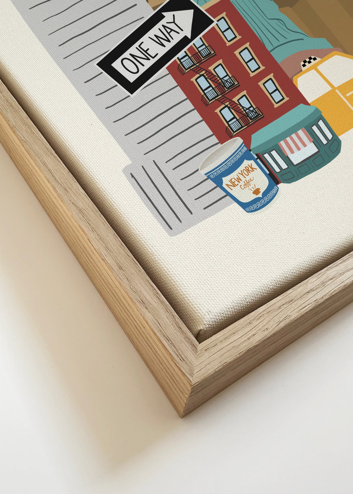 New York Icons - Framed canvas detail
