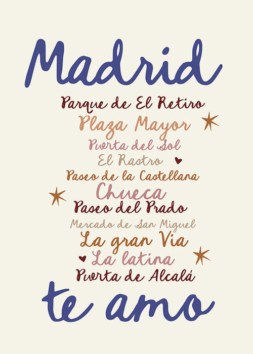 Reiseposter Madrid markante Typografie
