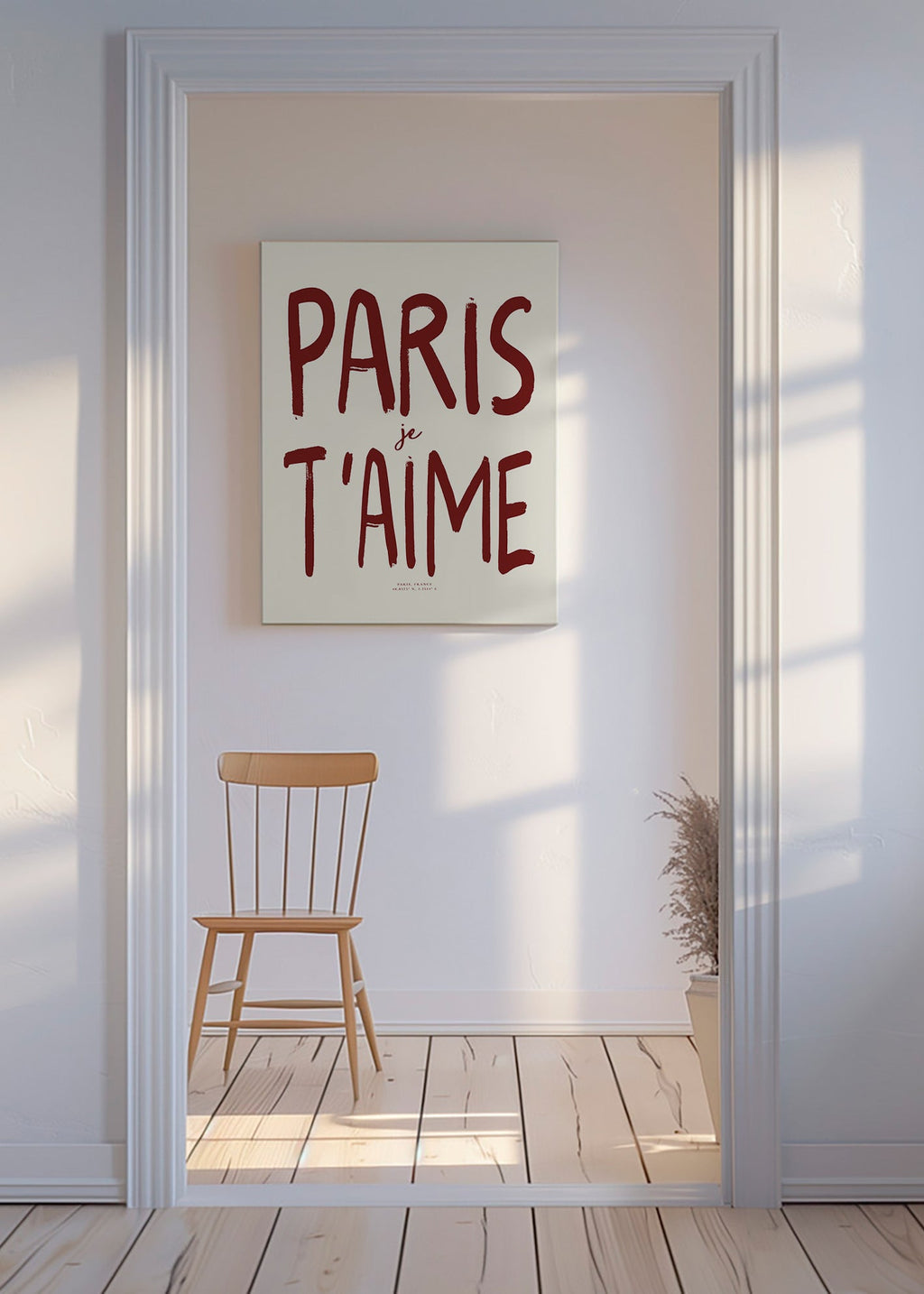 Reiseplakat Typografie Paris je t'aime