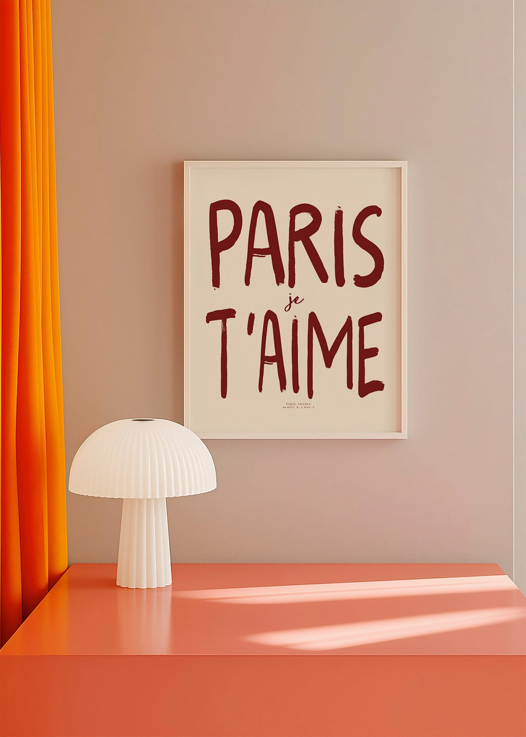 Reiseplakat Typografie Paris je t'aime