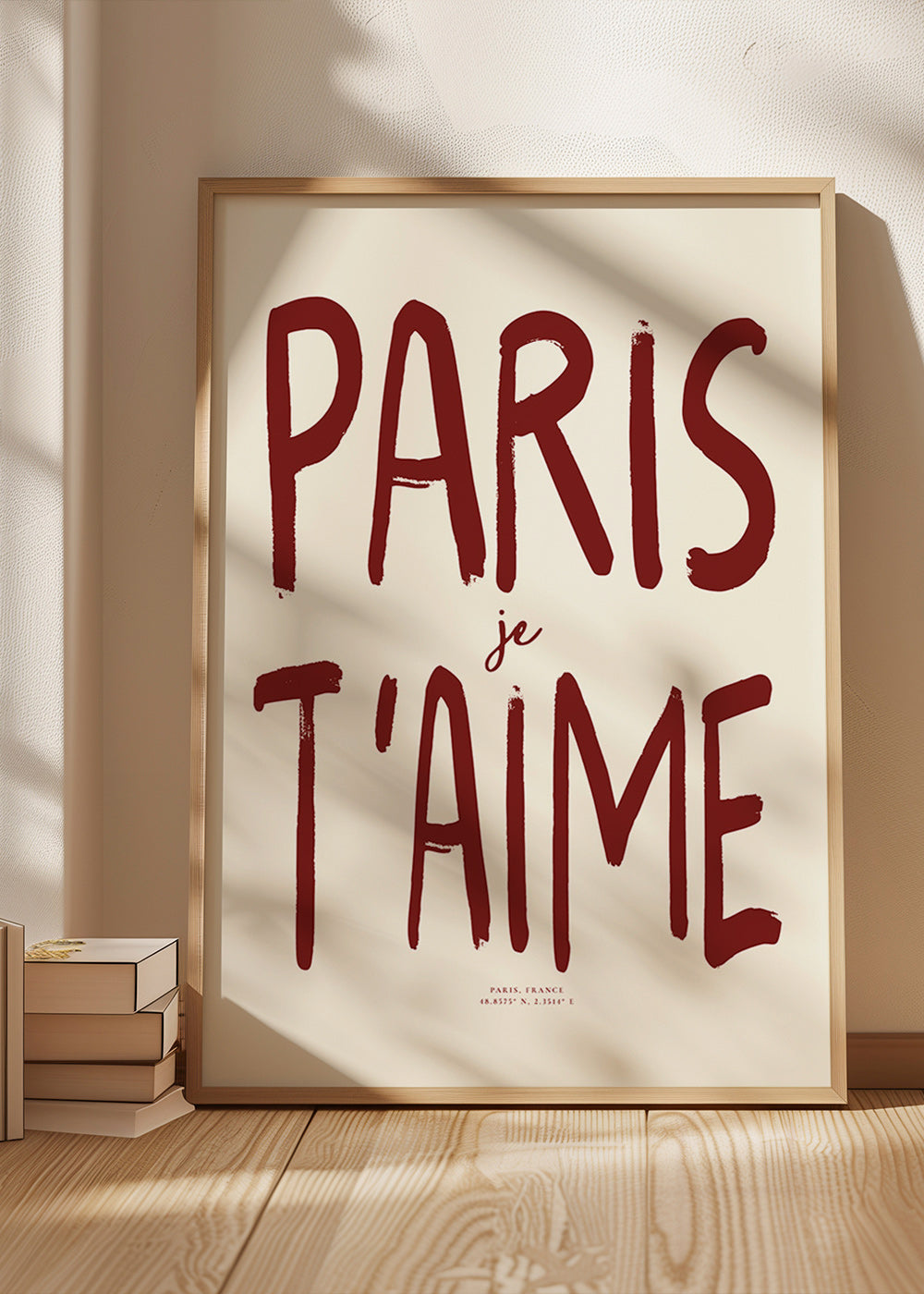 Reiseplakat Typografie Paris je t'aime