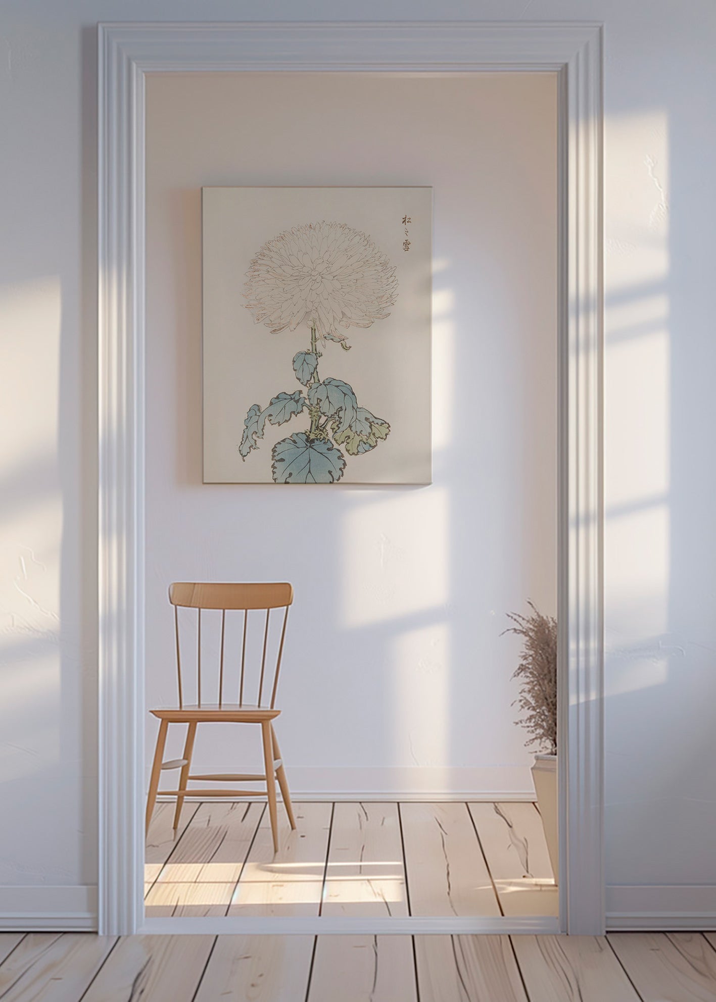 Botanischer Druck: Japanische Chrysantheme Detail