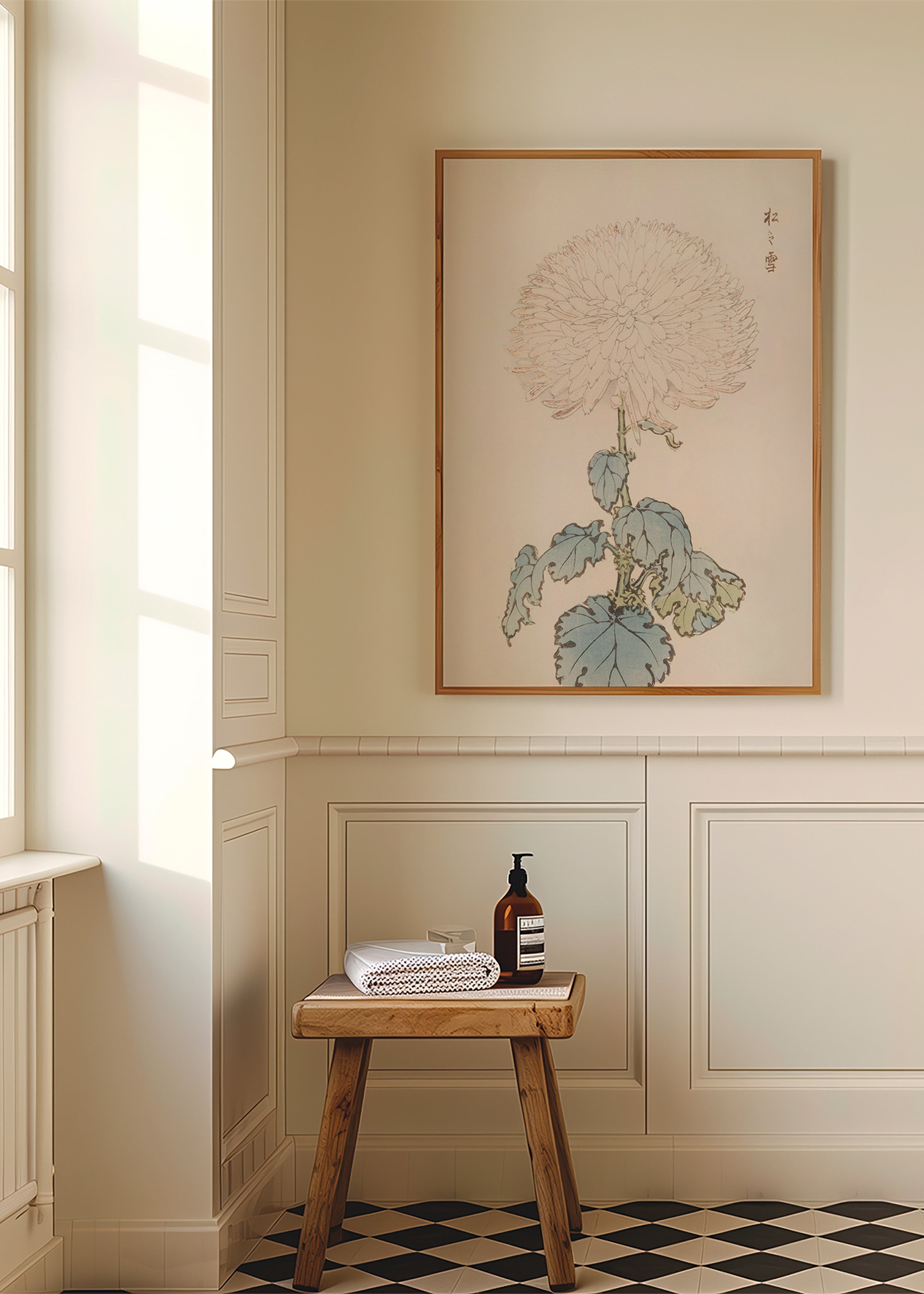 Botanischer Druck: Japanische Chrysantheme Detail