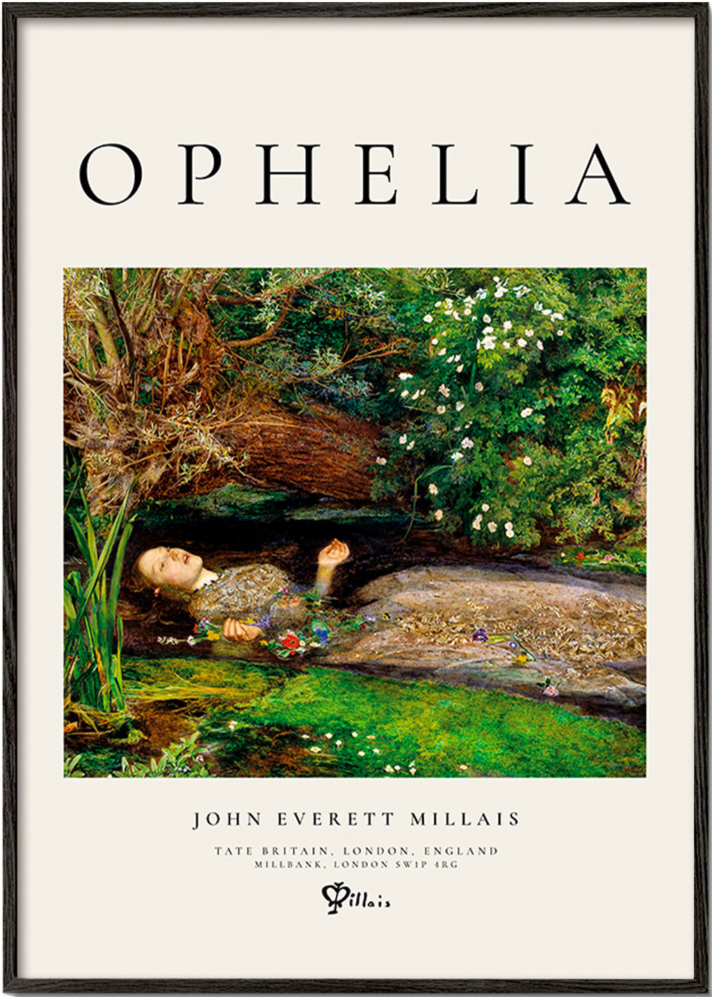 Botanischer Druck Ophelia im Wasser