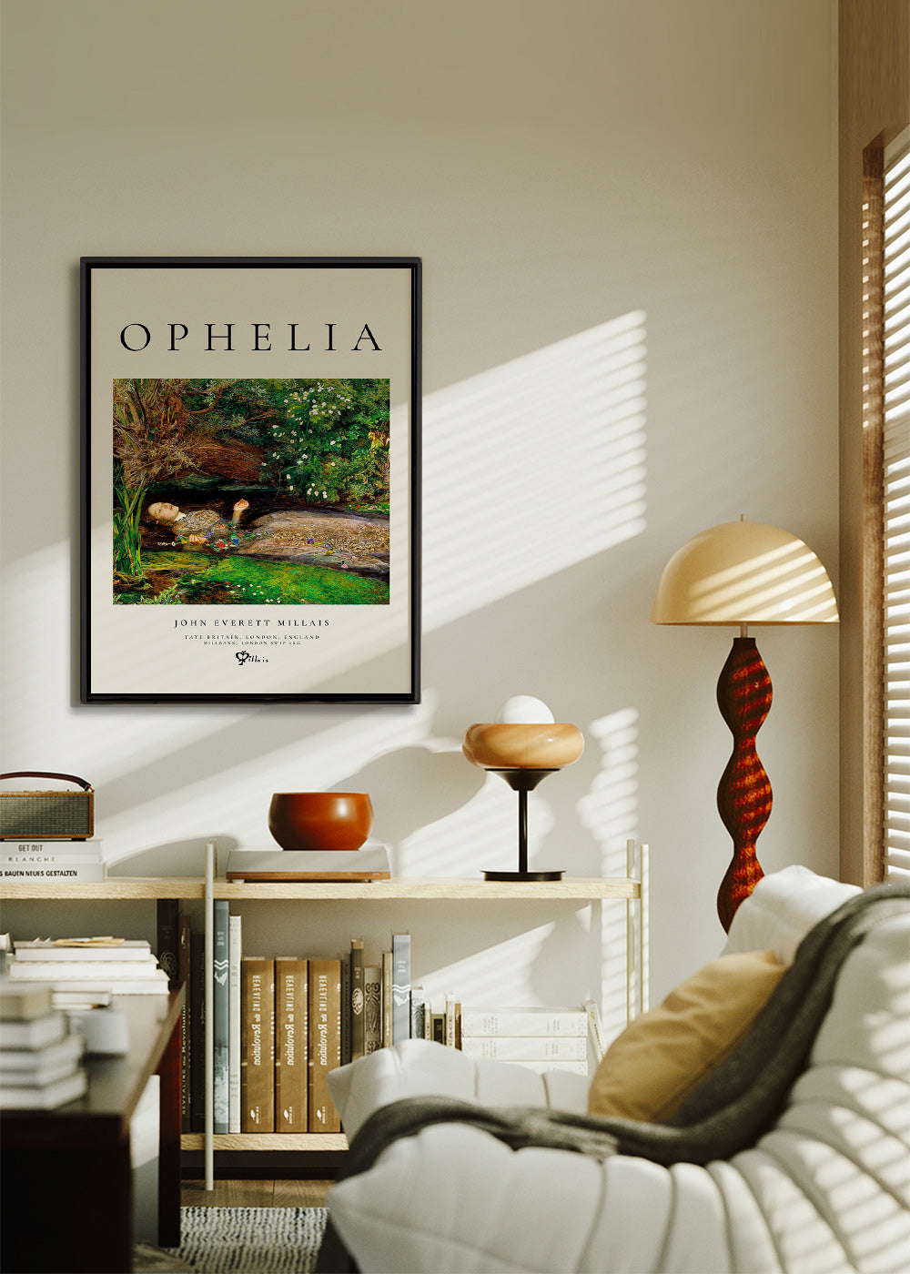 Botanischer Druck Ophelia im Wasser
