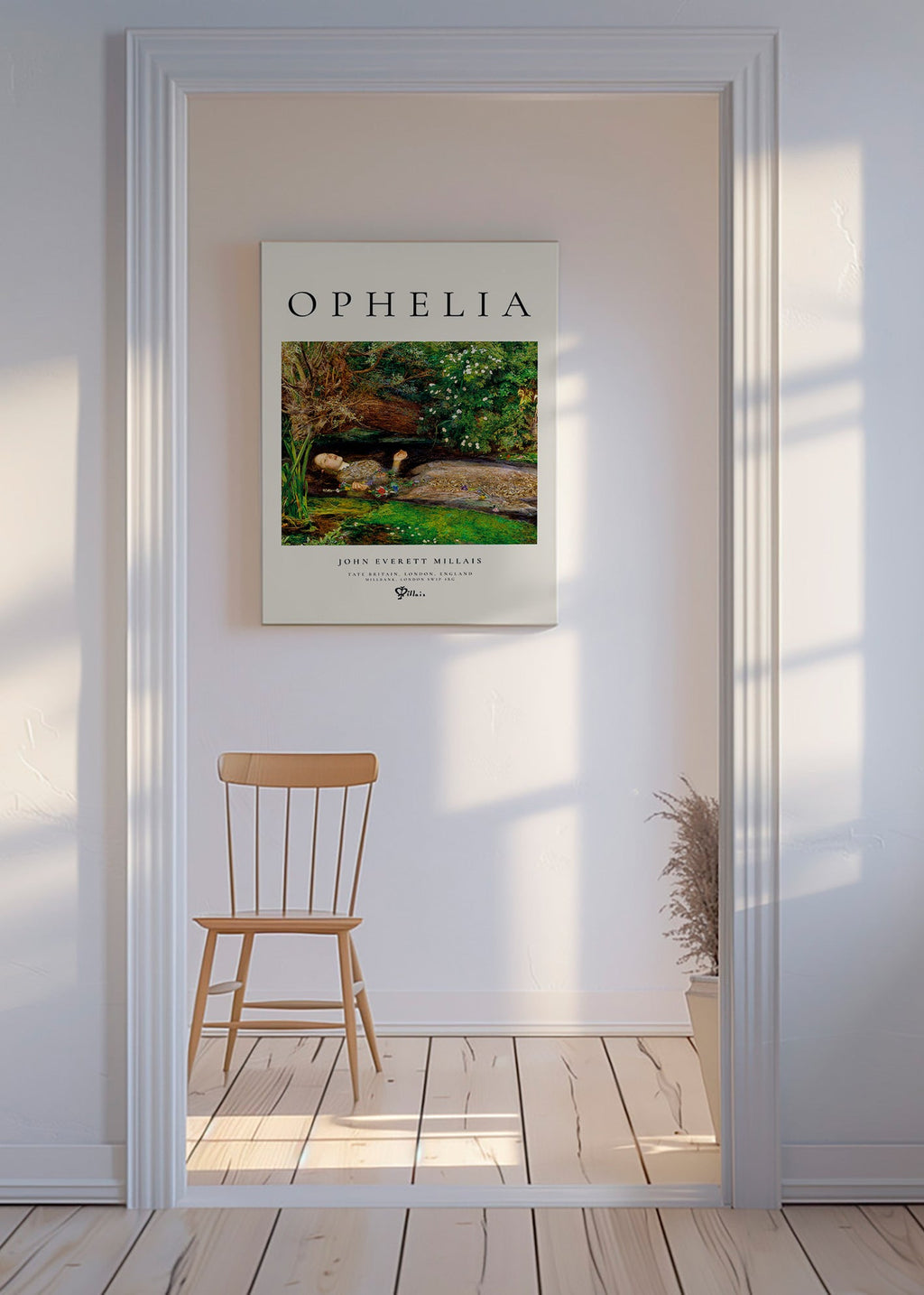 Botanischer Druck Ophelia im Wasser