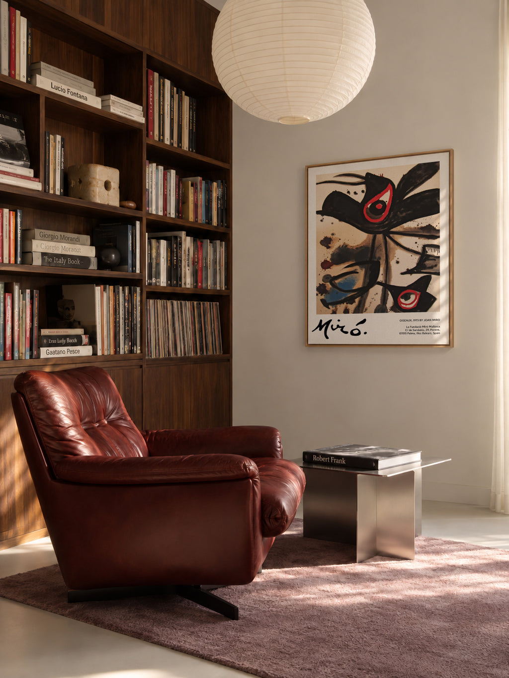 Oiseaux by Joan Miro - Framed canvas in an interior